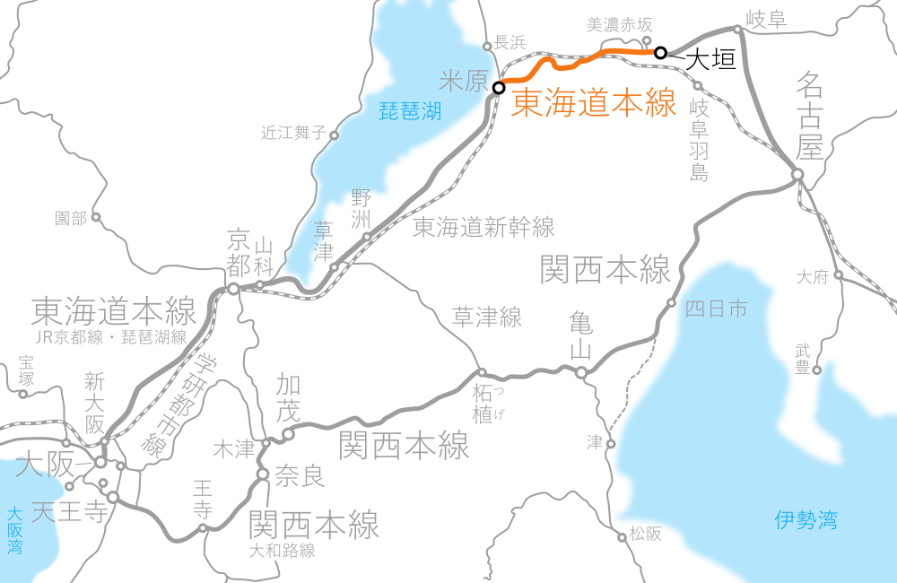 大垣～米原-路線図